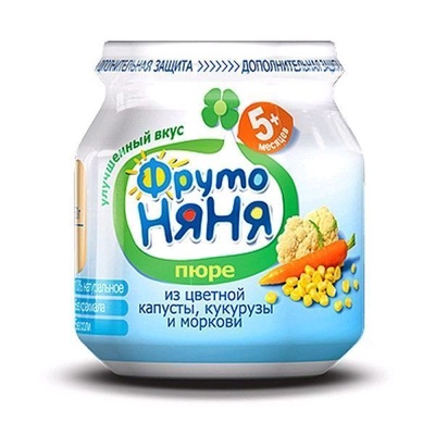 Пюре Фруто Няня цв. капуста, кукруза, морковь 80 г (овощной салатик)