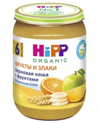 Пюре Хипп злаки,фрукты (190)