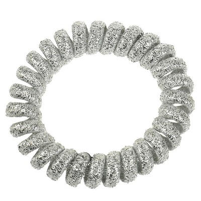 Аксессуары д/девочек резинка-пружинка для волос серебристая, 1 шт.