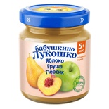 Пюре Бабушкино лукошко яблоко, груша, персик 100 гр.
