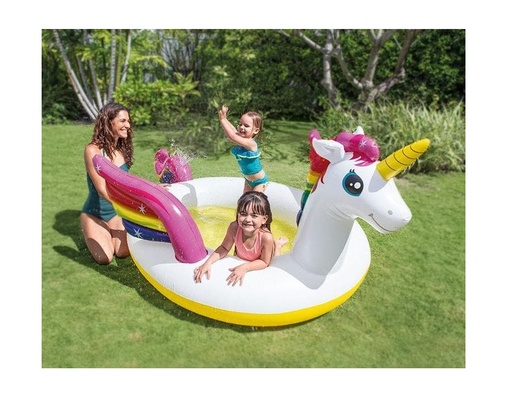 Бассейн "Единорог" с распылителем, 272х193х104 см  INTEX