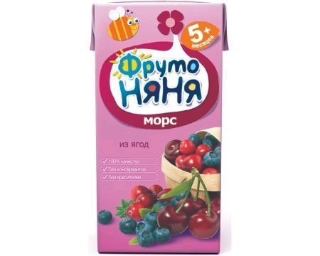 Сок Фруто Няня морс клюква, черника, вишня 0,2 л.