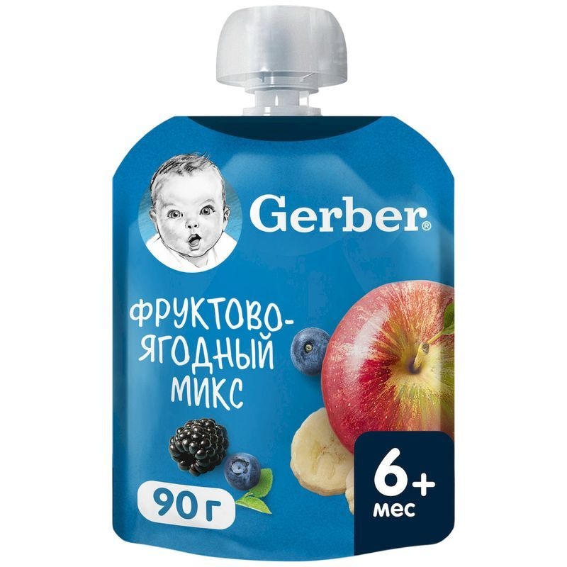 Пюре Гербер Фруктово-ягодный микс 90 гр./7