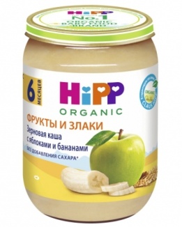 Пюре Хипп злаки,бананы,яблоки (190)