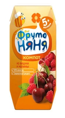 Сок Фруто Няня компот вишня, малина 0,2л 