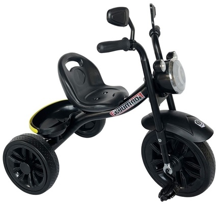 Велосипед 3-х колесный, фара, свет/звук, шины EVA, черн.