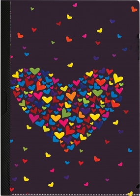 85458 Папка с  клипом ,серия HEARTS, под формат А4