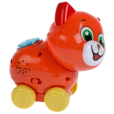 Каталка музыкальная "Кошечка" 30 песен,потешек,стихов.свет.трещотка.кор.бат. 