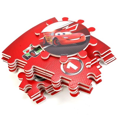 Коврик сборный "Тачки" круглый, 21 эл.