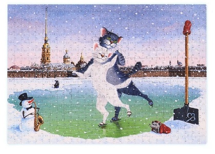Пазлы деревянные "Невское КОТание" , 504 детали, размер 30*42 см