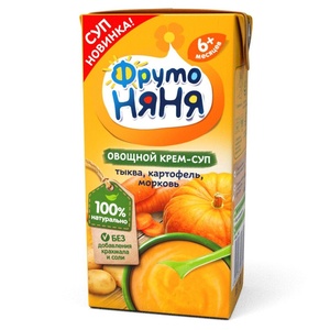Пюре Фруто Няня Крем-суп тыква, картофель, морковь 200 г,ТП
