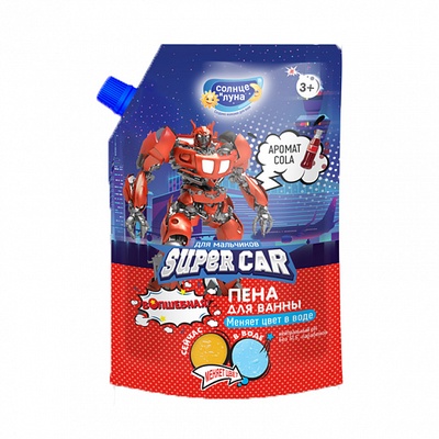 Солнце и Луна Яркие моменты Пена д/ванны д/мальчиков 3+ меняющая цвет 500мл,дой-пак 1/12				