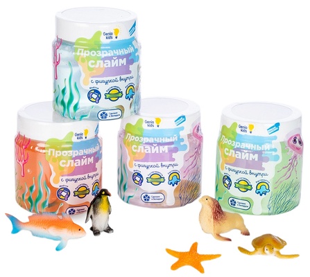 Игрушка "Мялка-жмялка", прозрачная с фигуркой