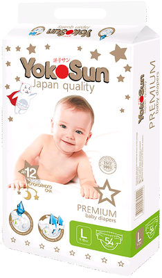 Подгузники "Yokosun" PREMIUM L 9-13 кг. (54 шт.)/4