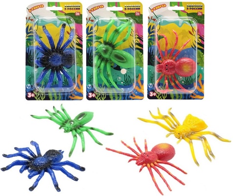 Тянущаяся фигурка "Пауки", ассорти, блистер