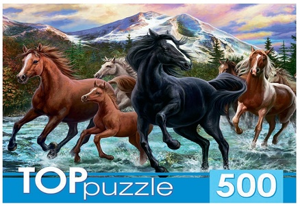 Пазлы 500 эл. Табун лошадей в горах