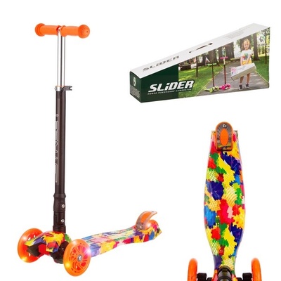 Самокат 3-колесн. колеса PU со светом, размер: 57*25*87 см, красный