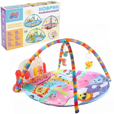 Коврик развивающий "Розовая фантазия",  свет/звук, 2 дуги, 5 игр.,   83*83*54см