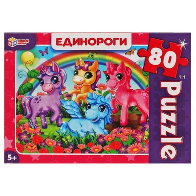 Пазлы 80Д "Единороги"