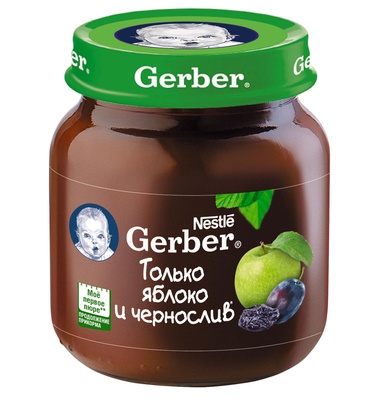Пюре Гербер Яблоко,чернослив с 6 мес. (125 г.)