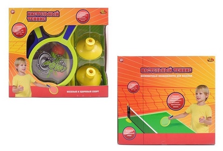 Теннис настольный, в наборе с сеткой, ракеткой, шариками