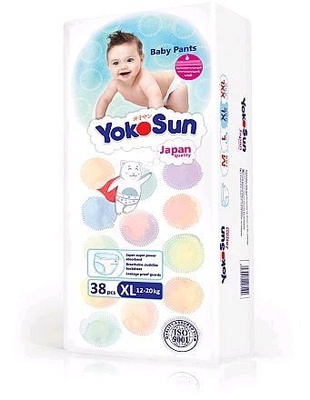 Подгузники-трусики  "Yokosun" ХL 12-20 кг. (38 шт.)/4