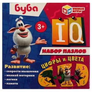Набор IQ-пазлов. Цифры и цвета. Буба. 