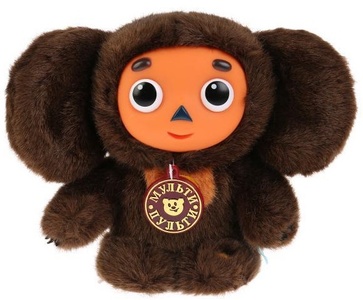 Чебурашка пласт. мордочка озвуч. 17см