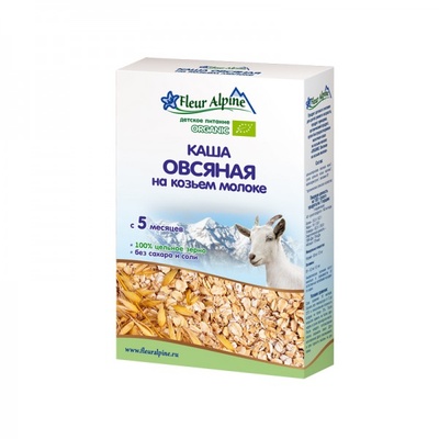 (БЗМЖ) Флёр Альпин Каша Органик овсяная на козьем молоке с 5 мес. 200 гр /6