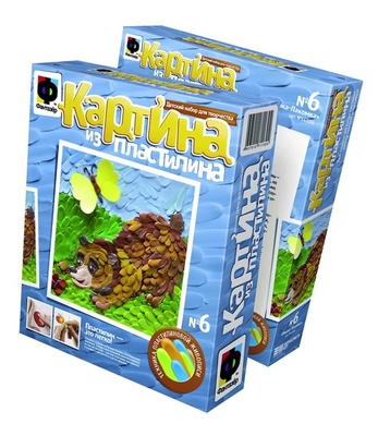 447006 Картина из пластилина Мишка-лакомка