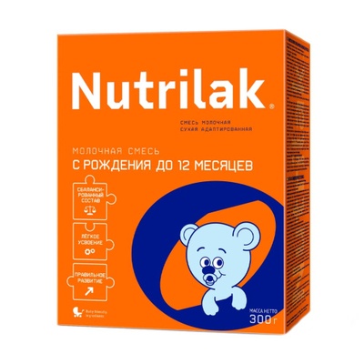 Нутрилак 0-12 300 гр./12  (БЗМЖ)