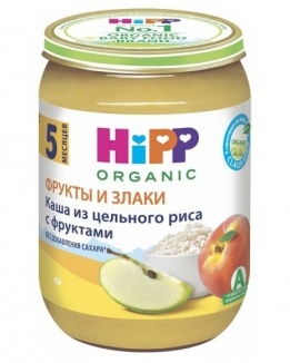Пюре Хипп каша рис, фрукты (190)