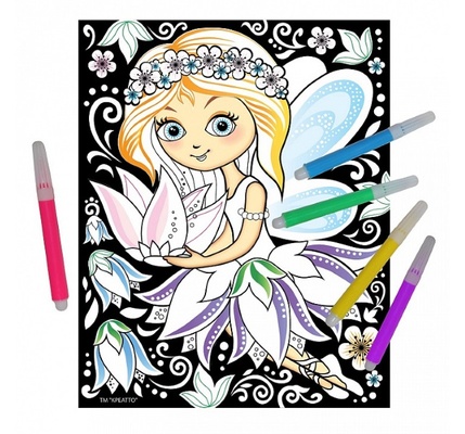 Аппликация и раскраска бархат "Фея цветов" 