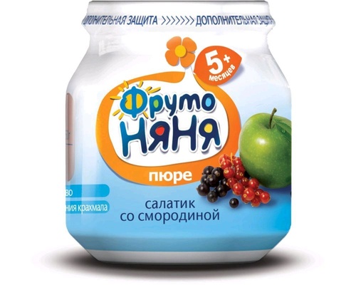 Пюре Фруто Няня яблоко, черн. и красн.смородина 90 гр.