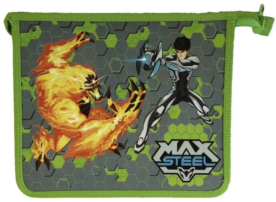85870 Папка для тетрадей "Max Steel", формат А5, пластик, на молнии