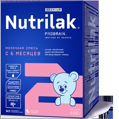 Нутрилак Премиум 2 напиток сухой молочный на козьем молоке с 6 до 12 мес., 600 гр.