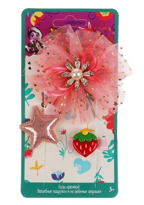 Аксессуары д/девочек Энчантималс заколки с украшениями, 3 шт