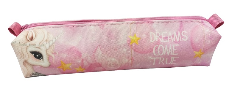 70068 Пенал объёмный Единорог на розовом, одно отделение, на молнии, размер 21*4,5*4,5 см.