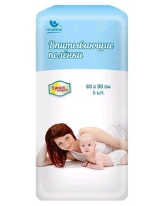Пеленки впитывающие 60*90см (5шт) серия "Умная покупка"/24