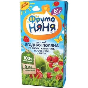Сок Фруто Няня смесь фруктов и ягод с экстрактом мяты 0,2, т/п