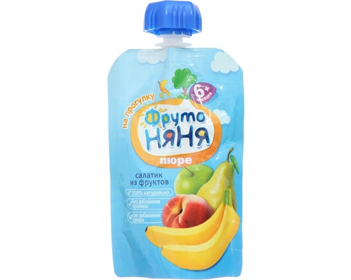 Пюре Фруто Няня салатик из фруктов (4 фрукта) 90г.