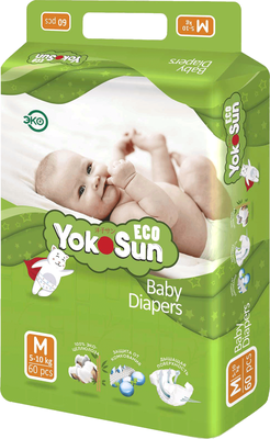 Подгузники "Yokosun" ECO M 5- 10 кг. (60 шт.)/4
