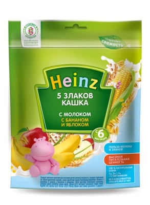 (***Каша Хайнц 5 злаков, банан, яблоко с молоком 250 г./7
