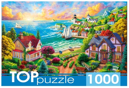Пазлы 1000 эл. "Деревня у моря"