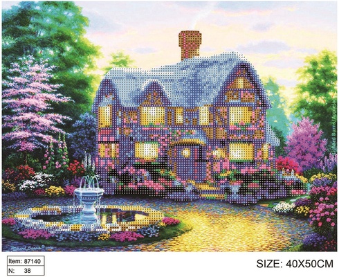 87140 Алмазная мозаика "Сказочный домик" 40*50 см