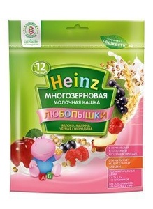 (БЗМЖ) Каша Хайнц "Любопышка"мол.,яблоко,малина,черн.смородин 200 г./8