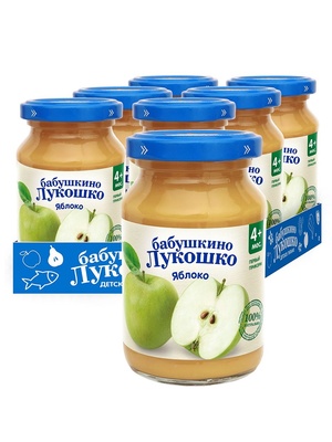 Пюре Бабушкино лукошко яблоко натур. 190 гр.