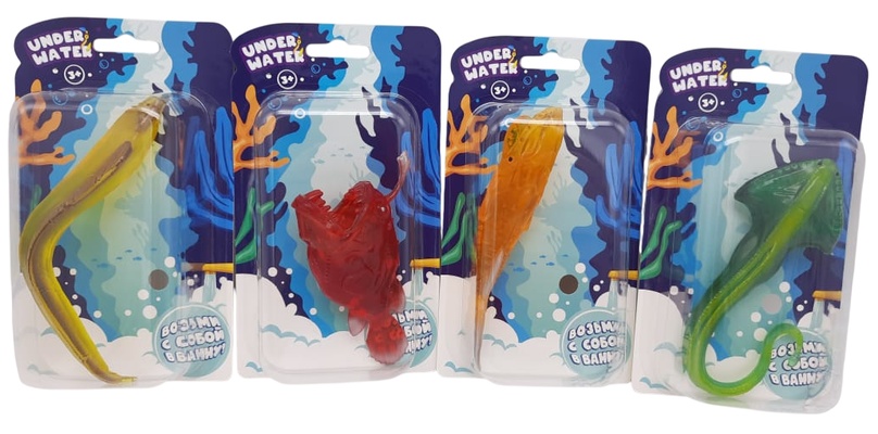 Тянущаяся фигурка "Глубинные монстры", ассорти, блистер,1/4