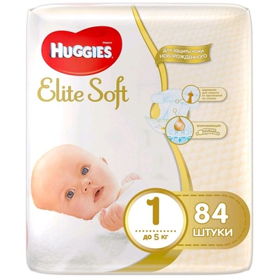 Huggies Элит Софт 1 ( до 5 кг) 84 шт