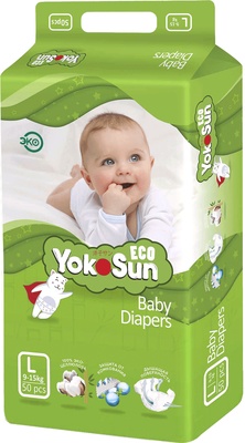 Подгузники "Yokosun" ECO L 9- 14 кг. (50 шт.)/4